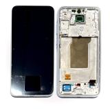 TOUCHSCREEN + DISPLAY AMOLED DISPLAY COMPLETO + FRAME PER SAMSUNG GALAXY A35 5G A356B BLU MARINO / NERO ORIGINALE (SERVICE PACK) (ASSEMBLATO)
