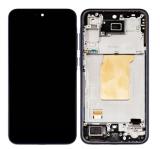 TOUCHSCREEN + DISPLAY AMOLED DISPLAY COMPLETO + FRAME PER SAMSUNG GALAXY A35 5G A356B BLU MARINO / NERO ORIGINALE (SERVICE PACK) (ASSEMBLATO)
