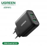 UGREEN CD161 CARICATORE SUPERCHARGE MAX 36W EU DUAL USB NERO