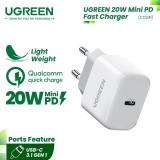 UGREEN CD241 MINI CARICATORE SUPERCHARGE MAX 20W EU TYPE C BIANCO