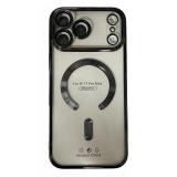 CUSTODIA CELLULARE DI ELETTROPLASTICA + PROTEZIONE LENTI + MAGNETICA PER APPLE IPHONE 17 PRO MAX NERO