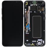 TOUCHSCREEN + DISPLAY AMOLED DISPLAY COMPLETO + FRAME PER SAMSUNG GALAXY S8 PLUS S8+ G955F NERO SCHERMO SERVICE PACK + FRAME (NON ORIGINALE)