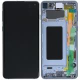 TOUCHSCREEN + DISPLAY AMOLED RICONDIZIONATO + FRAME PER SAMSUNG GALAXY S10 G973F BLU PRISMA (DISPLAY RINNOVATA FRAME NON ORIGINALE)