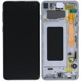 TOUCHSCREEN + DISPLAY AMOLED RICONDIZIONATO + FRAME PER SAMSUNG GALAXY S10 G973F BIANCO PRISMA (DISPLAY RINNOVATA FRAME NON ORIGINALE)