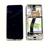 TOUCHSCREEN + DISPLAY LCD DISPLAY COMPLETO + FRAME PER SAMSUNG GALAXY S20 G980F / G981F / G981B BIANCO ORIGINALE (SERVICE PACK) US VERSION
