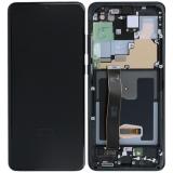 TOUCHSCREEN + DISPLAY LCD DISPLAY COMPLETO + FRAME PER SAMSUNG GALAXY S20 ULTRA 5G G988B NERO SCHERMO SERVICE PACK + FRAME (NON ORIGINALE)