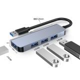 4 IN 1 HUB ADATTATORE ALLUMINIO MODEL BYL-2013U USB TO (3 USB 2.0 / USB 3.0) (CON IMBALLAGGIO)