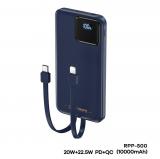 REMAX RPP-500 22.5W BANCA DI POTERE 10000MAH + DISPLAY DIGITALE + TYPE-C / LIGHTNING BLU