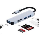 5 IN 1 HUB ADATTATORE ALLUMINIO MODEL BYL YG-2103T TYPE-C TO (2 USB 2.0 / USB 3.0 / SD / FT ) (CON IMBALLAGGIO)