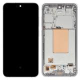 TOUCHSCREEN + DISPLAY AMOLED DISPLAY COMPLETO + FRAME PER SAMSUNG GALAXY S24 FE S721B ARGENTO / GRIGIO ORIGINALE (SERVICE PACK) (ASSEMBLATO)