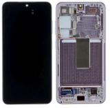 TOUCHSCREEN + DISPLAY AMOLED DISPLAY COMPLETO + FRAME PER SAMSUNG GALAXY S23 S911B LAVANDA / ROSA ORIGINALE (SERVICE PACK)