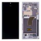 TOUCHSCREEN + DISPLAY AMOLED DISPLAY COMPLETO + FRAME PER SAMSUNG GALAXY S23 ULTRA 5G S918B LAVANDA / ROSA ORIGINALE (SERVICE PACK) (ASSEMBLATO)