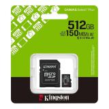 KINGSTON CANVAS SELECT PLUS SDCS3/512GB MICRO SD FLASH CARD VELOCITÀ DI LETTURA 150MB/S
