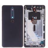 COVER POSTERIORE CON RICAMBI PER NOKIA 6.1 / NOKIA 6 (2018) TA-1043 TA-1045 TA-1050 TA-1054 NERO