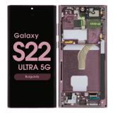 TOUCHSCREEN + DISPLAY AMOLED DISPLAY COMPLETO + FRAME PER SAMSUNG GALAXY S22 ULTRA 5G S908B VIOLA ORIGINALE (SERVICE PACK)